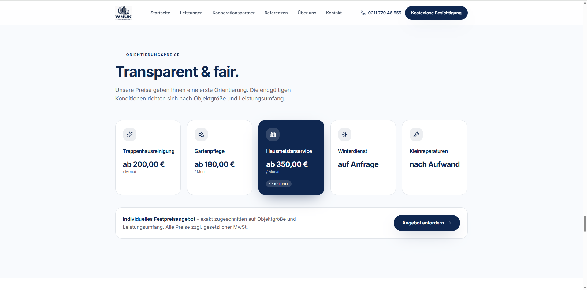 WNUK Hausmeisterservice — Footer